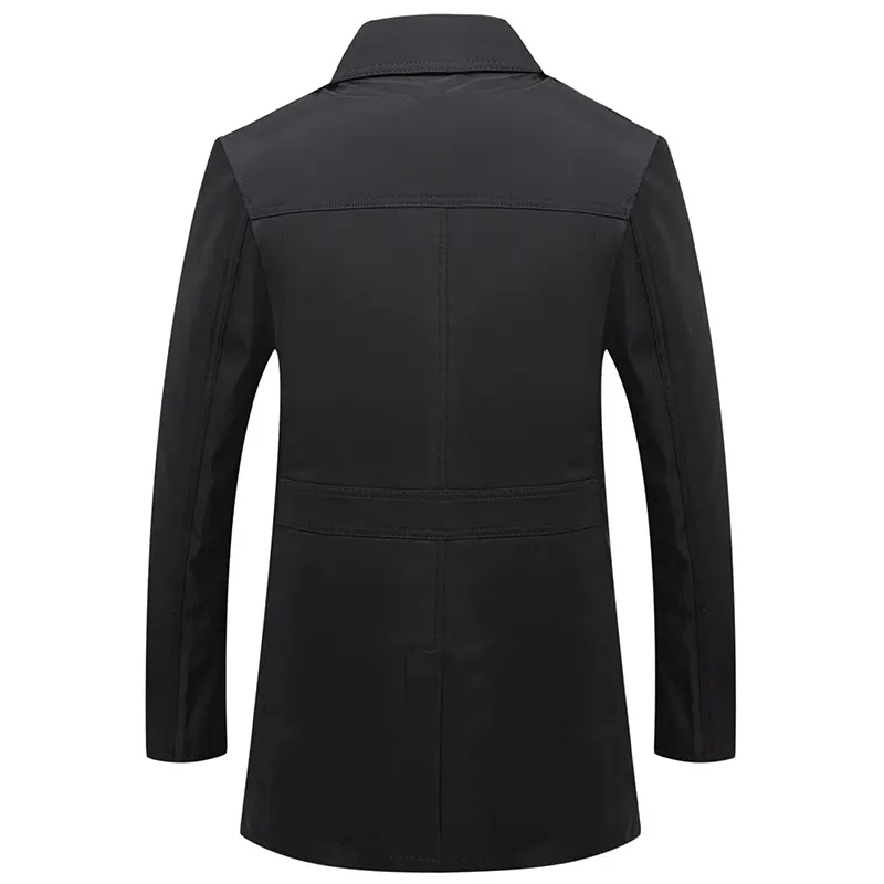 New Spring Autumn Men Business Casual Trench Coats Long Jackets Good Quality Male Tailored Collar Loose Trench Jackets Size 4XL