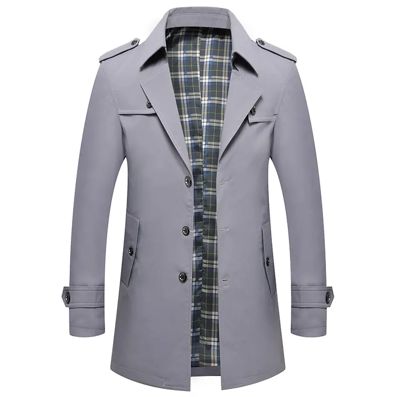 New Spring Autumn Men Business Casual Trench Coats Long Jackets Good Quality Male Tailored Collar Loose Trench Jackets Size 4XL