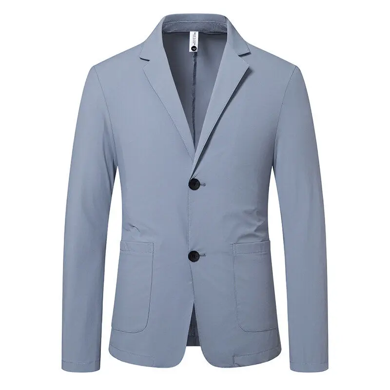 New Summer Men Sunscreen Light and Thin Blazers Jackets Man Solid Business Casual Suits Coats Male Slim Fit Blazers Clothing 4XL