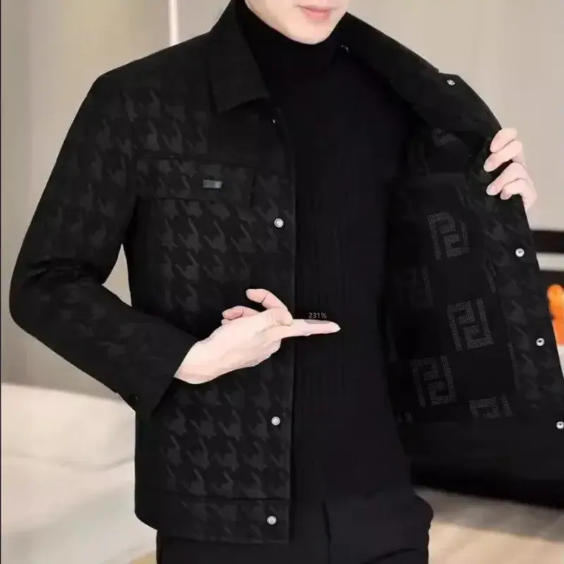 New Fashion Men Houndstooth Leather Jackets Male Spring Autumn Slim Casual Leather Coats Good Quality Man Leather Jackets 5XL
