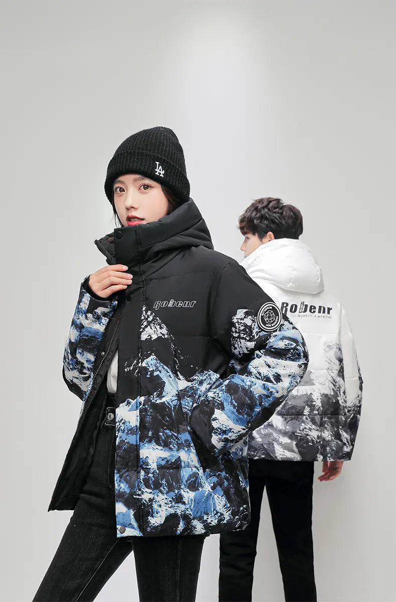 Winter New Fashion Unisex Couple Gradient Color Duck Down Coats Hooded Casual Down Jackets Quality Male Outdoor Winter Jackets 3