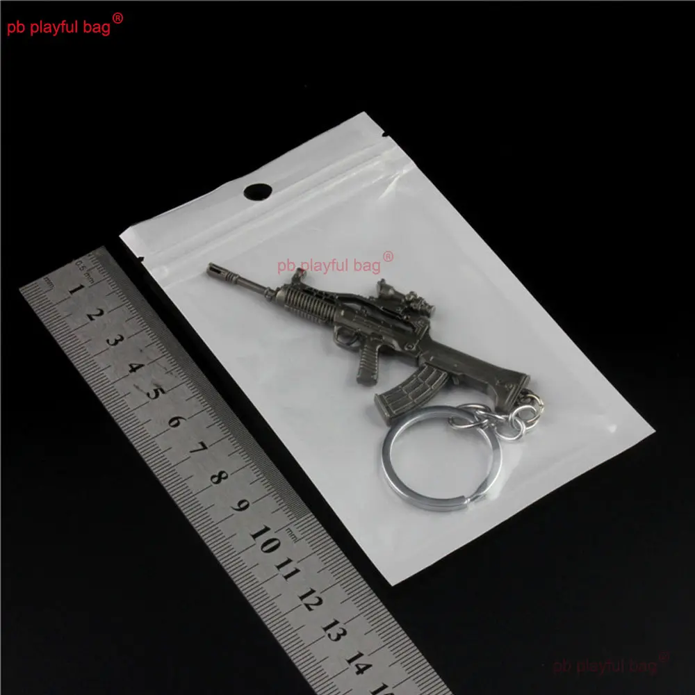 Hot Game Keychain Jewelry Weapon Metal Gun Model M416 AWM 98K Car Key Holders Mini Pendant Kids Toy Christmas Gifts ZG373