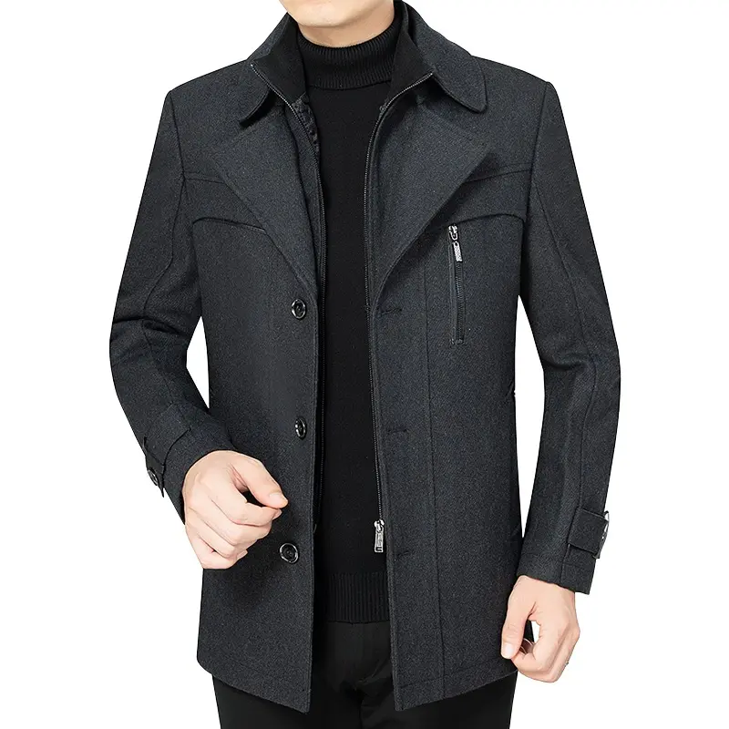 New Autumn Winter Men Cashmere Trench Coats Long Jackets Man Wool Blends Overcoats New Male Business Casual Jackets Coats 3XL
