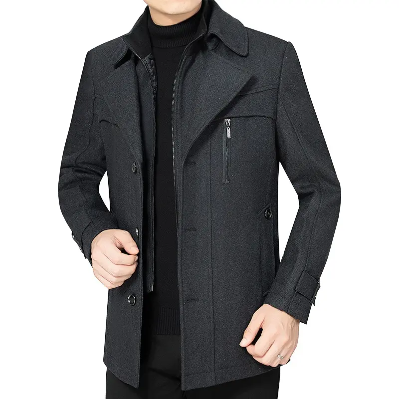New Autumn Winter Men Cashmere Trench Coats Long Jackets Man Wool Blends Overcoats New Male Business Casual Jackets Coats 3XL