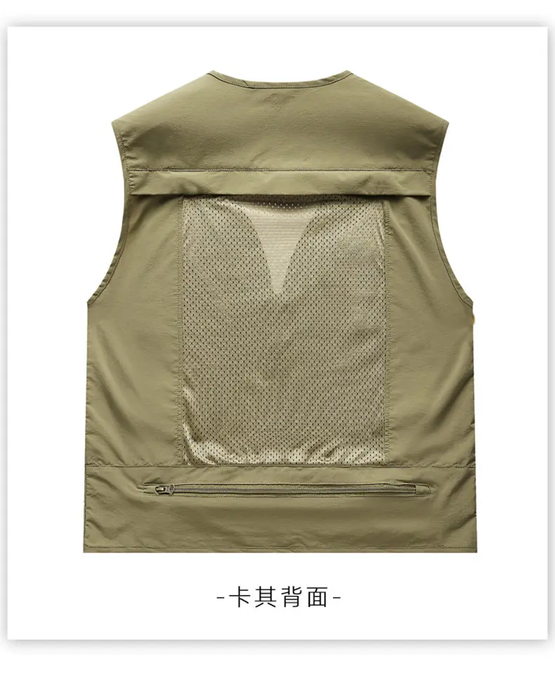 Men Outdoor Large Pockets Cargo Vests New Summer Thin Mesh Breathable Waistcoats Fishing Sleeveless Jackets Male Casual Vests 6X