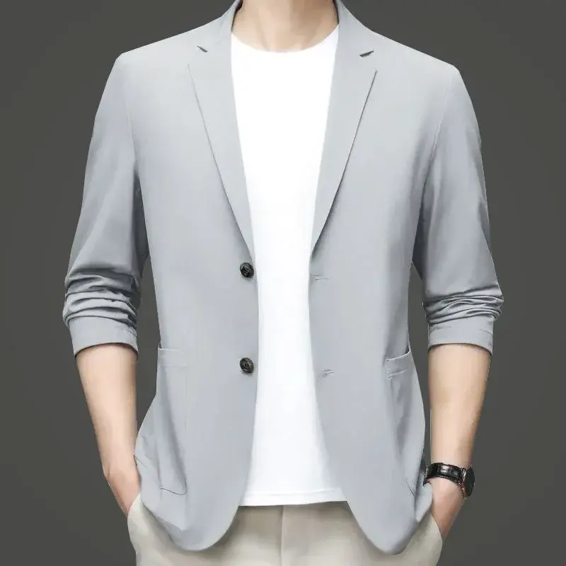 New Summer Men Thin Blazers Business Casual Suit Jackets Breathable Coats Male Spring Formal Wear Slim Blazers Jackets Size 4XL
