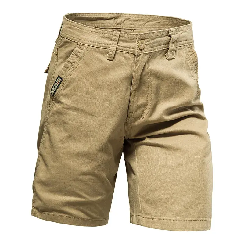 New Summer Men Cotton 100% Casual Shorts Man Straight Loose Thin Cargo Shorts Male Solid Tooling Shorts Knee Length Pants 38
