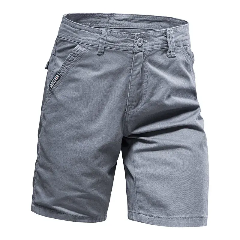 New Summer Men Cotton 100% Casual Shorts Man Straight Loose Thin Cargo Shorts Male Solid Tooling Shorts Knee Length Pants 38