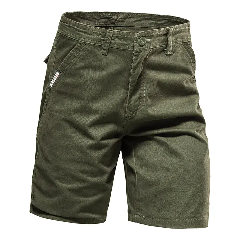 New Summer Men Cotton 100% Casual Shorts Man Straight Loose Thin Cargo Shorts Male Solid Tooling Shorts Knee Length Pants 38