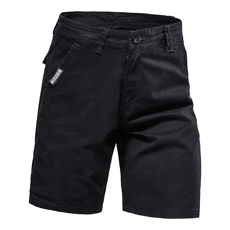 New Summer Men Cotton 100% Casual Shorts Man Straight Loose Thin Cargo Shorts Male Solid Tooling Shorts Knee Length Pants 38