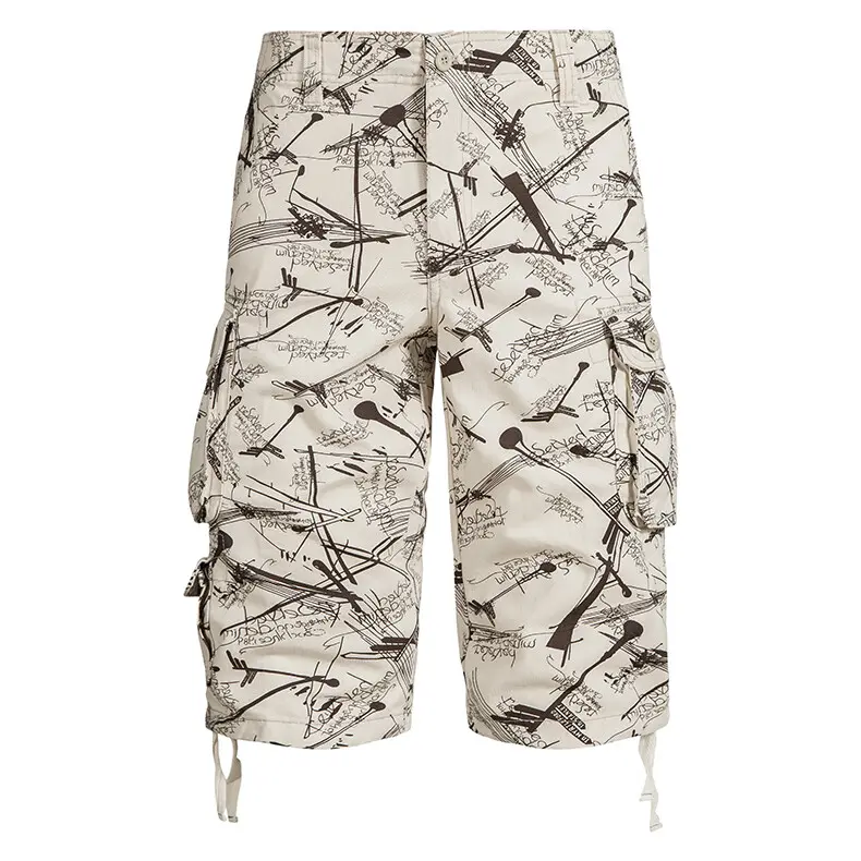 New Summer Men Multiple Pockets Cargo Shorts Pants Quality Cotton Man Camouflage Tooling Shorts Male Loose Casual Shorts 44