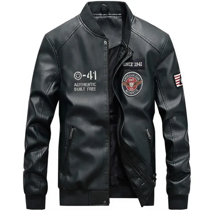 New Autumn Spring Men Motorcycle Leather Jackets Casual PU Leather Coats High Quality Men Slim Fit Leather Jackets Size 4XL