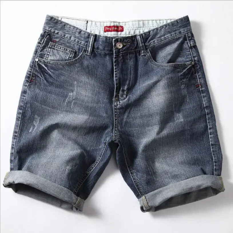 Men Denim Shorts Jeans Pants Good Quality Men Cotton Knee Length Short Jeans New Summer Male Large Size Denim Shorts Size 42