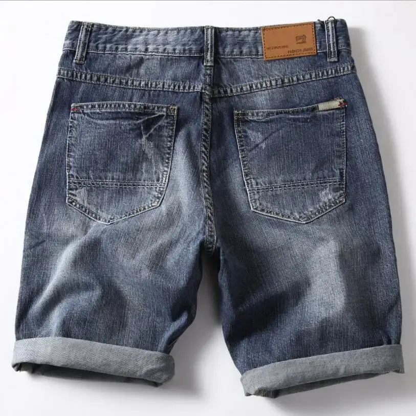 Men Denim Shorts Jeans Pants Good Quality Men Cotton Knee Length Short Jeans New Summer Male Large Size Denim Shorts Size 42