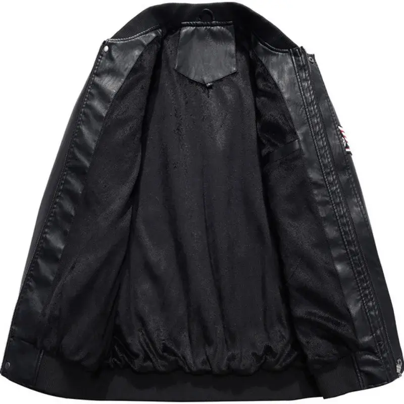 New Autumn Spring Men Motorcycle Leather Jackets Casual PU Leather Coats High Quality Men Slim Fit Leather Jackets Size 4XL