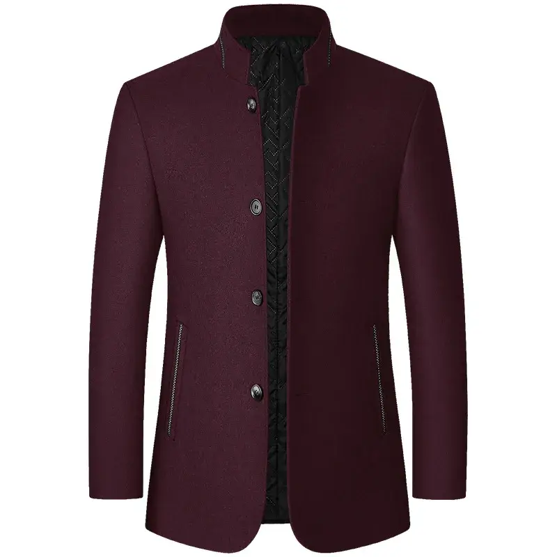 New Spring Men Cashmere Blazers Suits Jackets Stand-up Collar Business Casual Suits Coats Male Slim Fit Blazers Jackets Coats 4X