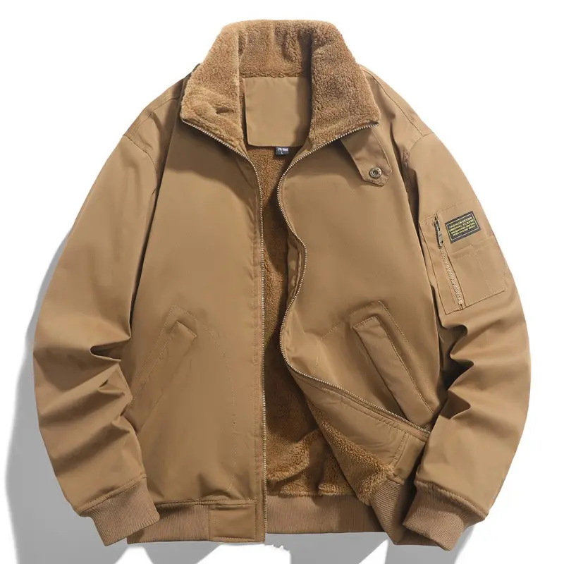 New Winter Men Fluffy Collar Fleece Warm Casual Down Jackets Fashion Man Slim Thicker Parkas Male Fit Winter Cargo Coats Size 5X