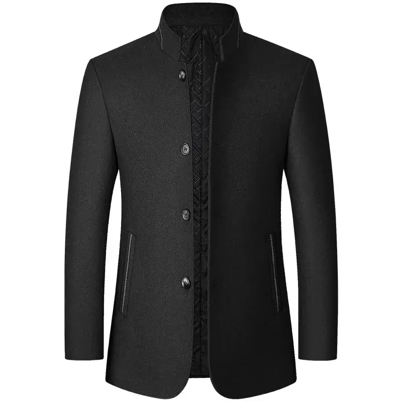 New Spring Men Cashmere Blazers Suits Jackets Stand-up Collar Business Casual Suits Coats Male Slim Fit Blazers Jackets Coats 4X