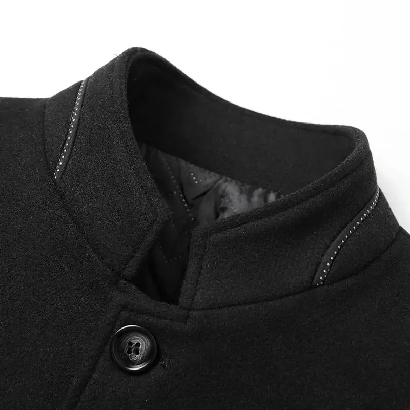 New Spring Men Cashmere Blazers Suits Jackets Stand-up Collar Business Casual Suits Coats Male Slim Fit Blazers Jackets Coats 4X