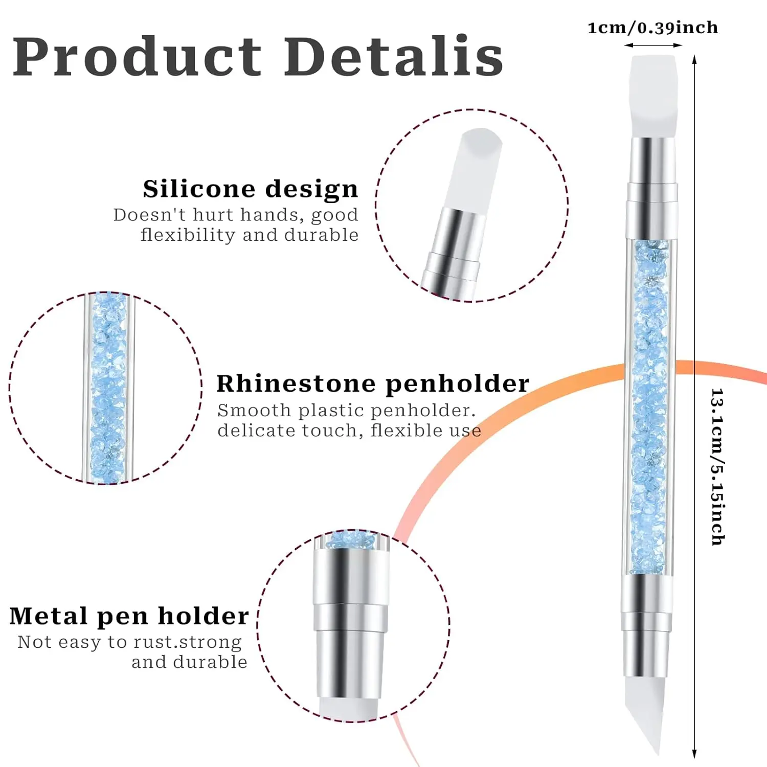 LINMANDA 5Pcs/Set Sculpture Pen Dual Tipped Silicone Nail Tools Acrylic Pen  Brushes for Resin Design for Foil Carving Drawing
