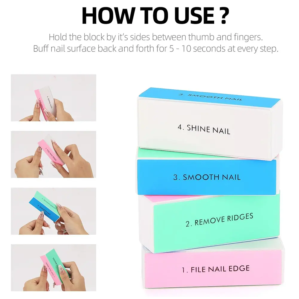 LINMANDA 1/20Pcs Nail Buffer Block Nail Files and Buffers Smooth Buff Shine Professional Nail Files for Home and Salon DIY Use