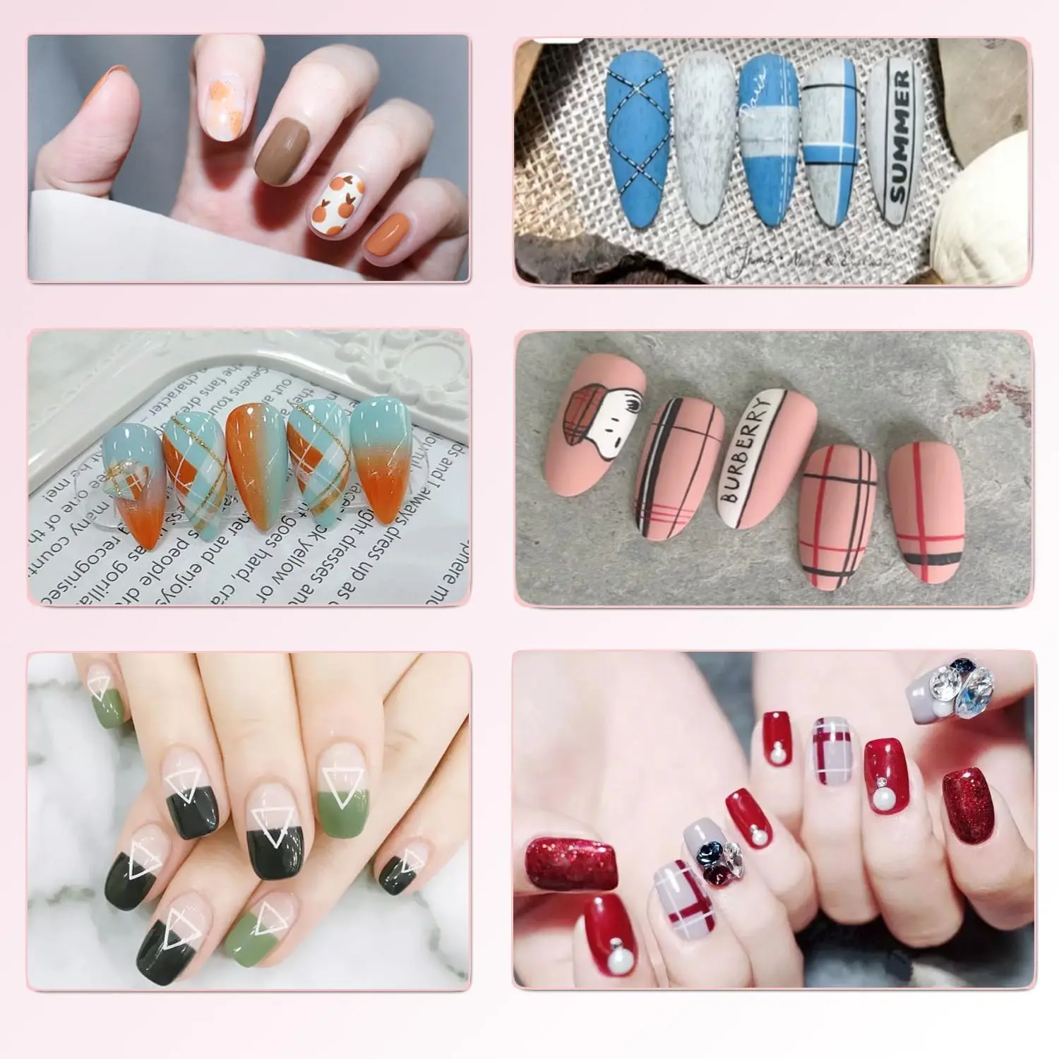 LINMANDA Nail Art Brushes 5 Pcs Double Ended Fine Nail Liner Brush Dotting Pen Nail Gel Polish Detail Drawing Tools