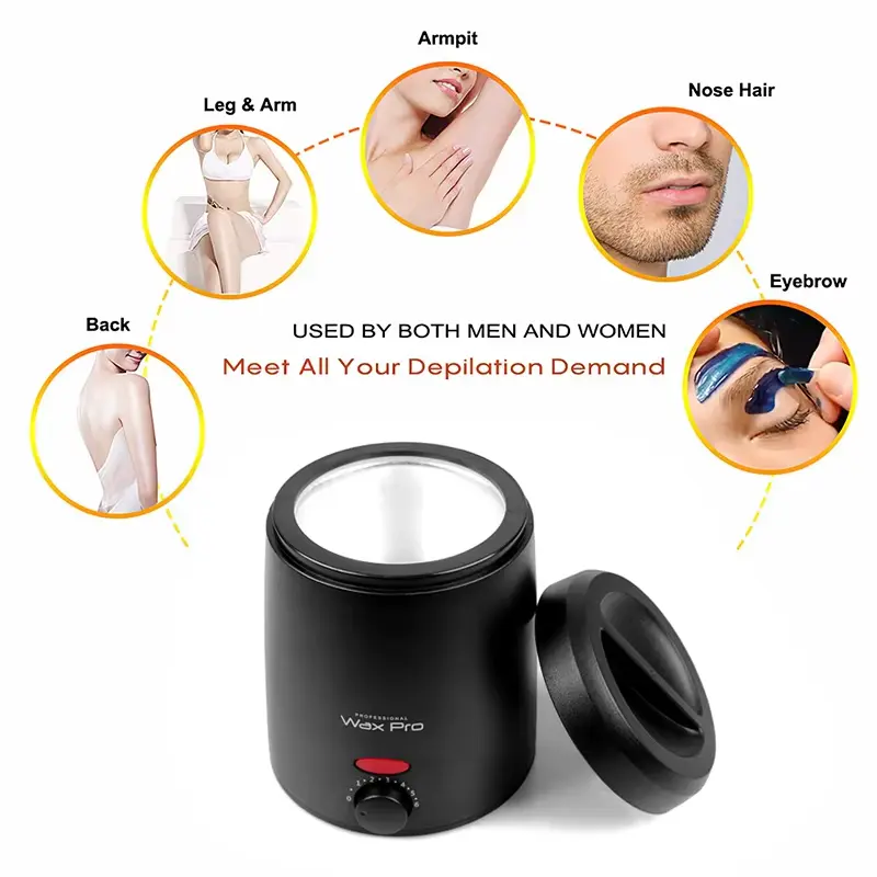 LINMANDA Electric Wax Seal Warmer Hair Removal Wax Warmer Pot Quickly Melting Aluminum Alloy Liner Portable Size for Home Travel