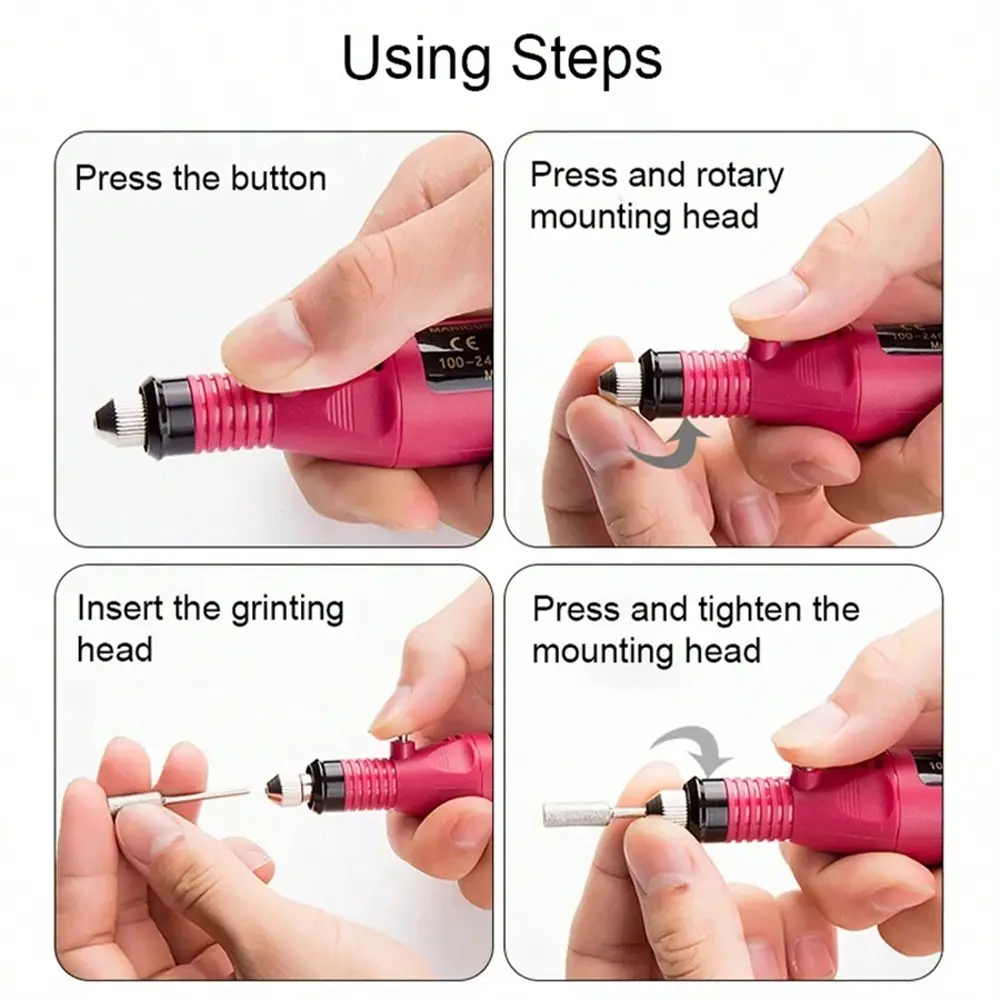 LINMANDA Electric Nail Drill Set Acrylic Nail File with 48 Nail Drill Bits Acrylic Nail Glue Remover Nail Polisher Nail Art Set