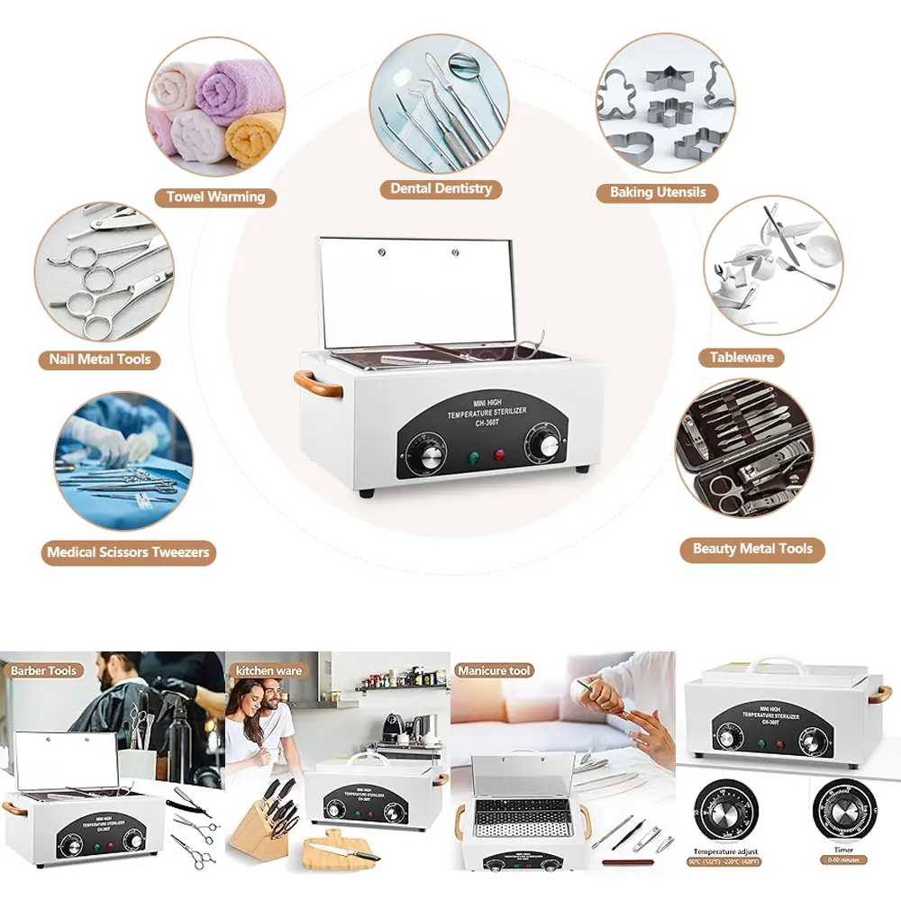 LINMANDA Sterilizer for Nail Tools High Temperature Metal Clean Box Temperature Sterilizer Cabinet for Manicure Hairdressing