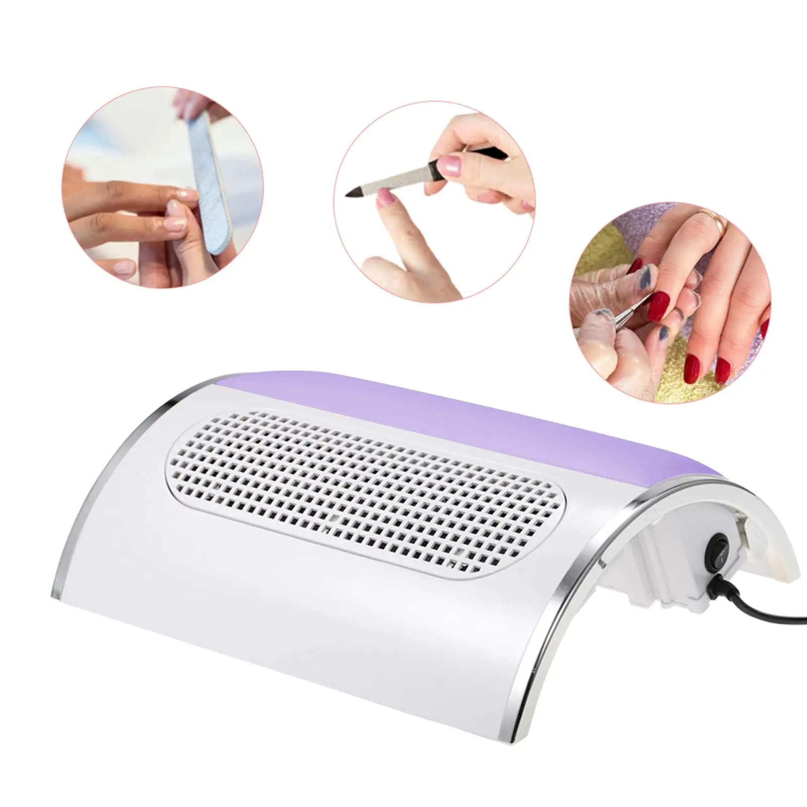 LINMANDA Nail Dust Collector Machine 80W Nails Filter for Manicure Nail Fan Dust Collector with 2 Powerful Nail Fan 2 Dust Bags