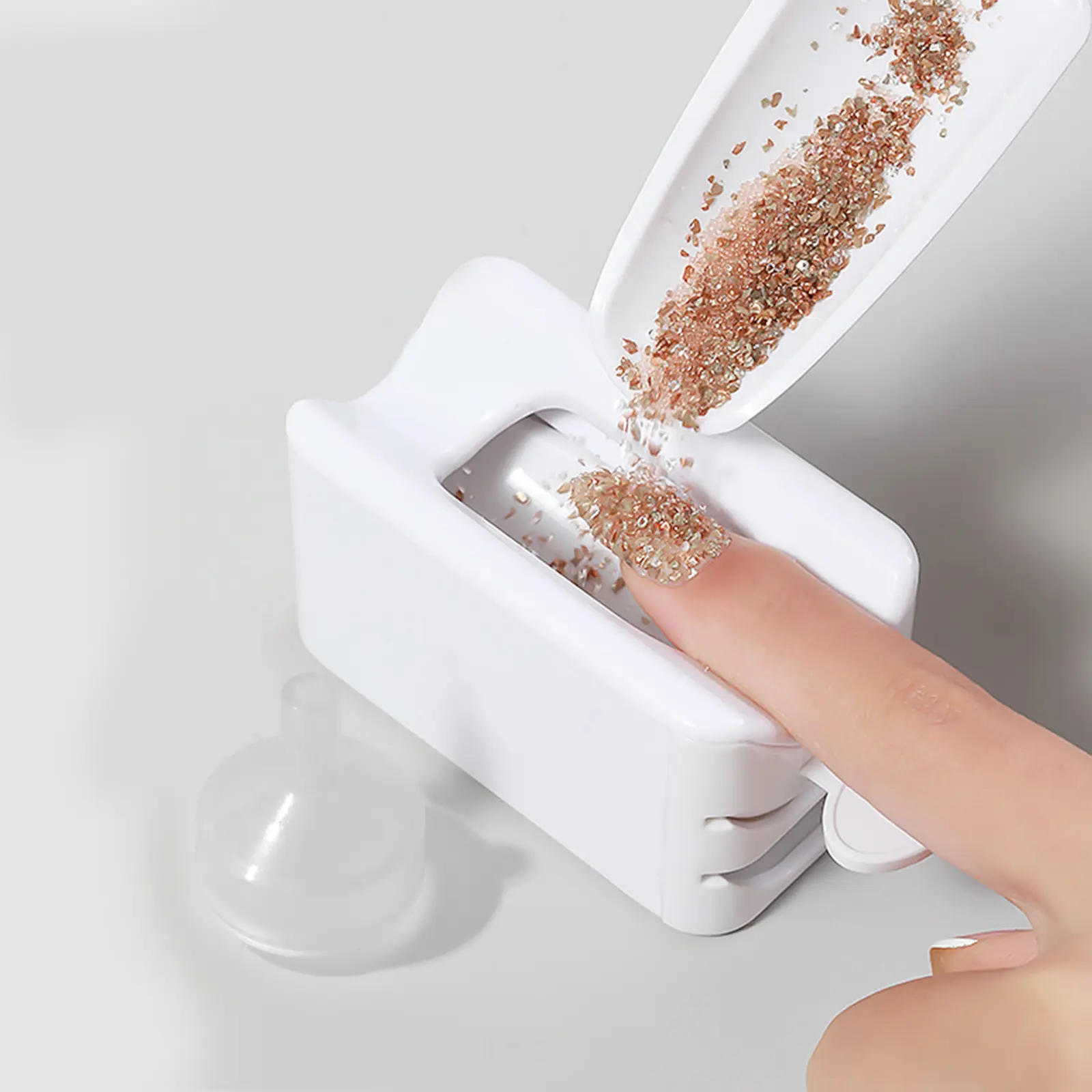 LINMANDA Dip Powder Recycling Tray with Cleaning kIt Nail Rhinestones Glitter Pearl Recycling Saving Tool Nails Tech Must Have