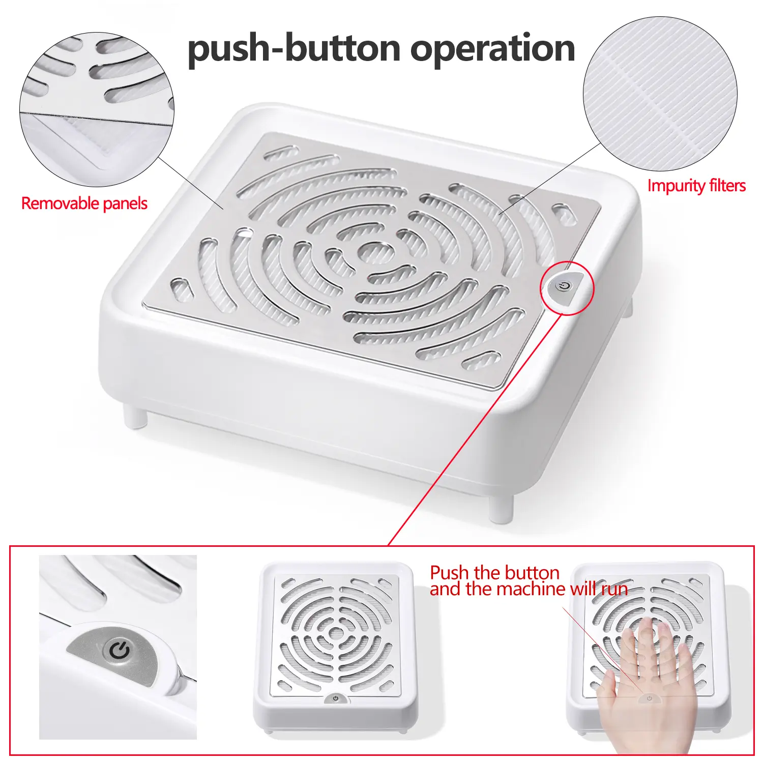 LINMANDA High Speed Nail Art Vacuum Dust Cleaner Machine Efficient Nail Dust Extractor for Manicure Salon Collector Gel Nails