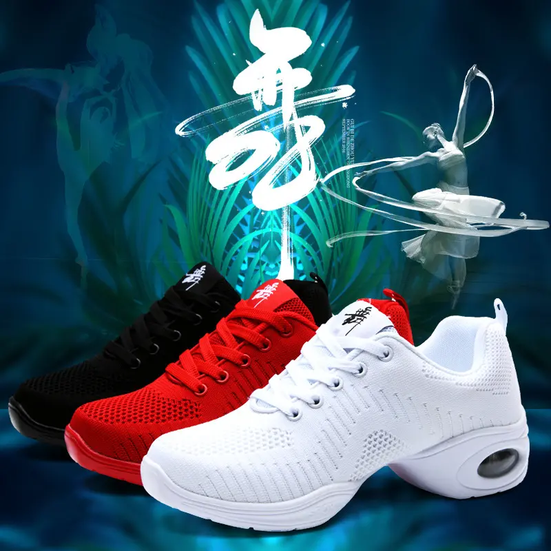XIHAHA 2023 Girls Sneakers Dance Shoes for Women Woven Mesh Comfortable Modern Jazz Dancing Shoe Ladies Outdoor Sports Shoes