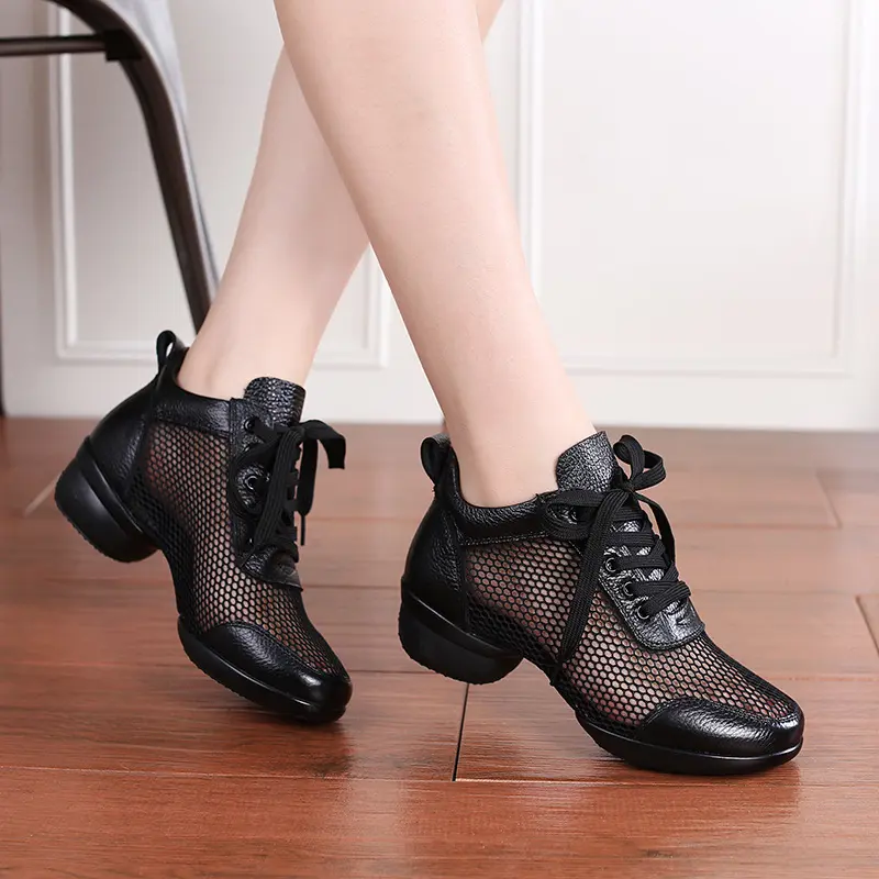 XIHAHA Women Genuine Leather Dance Shoes Boots Square Dance Shoes Increase Sneakers Boots Soft Sole Woman Shoes Modern