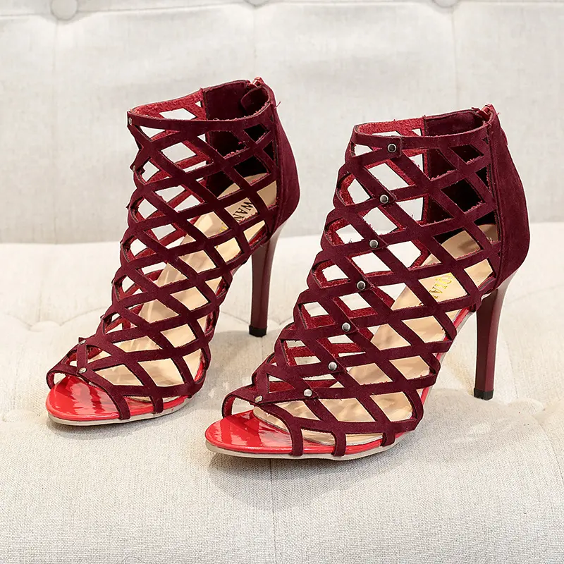 High Top Sandals Dance Shoes Woman Ballroom Latin Jazz Dance Booots Mesh High Heels Salsa Dancing Shoes Ladies Summer Boots