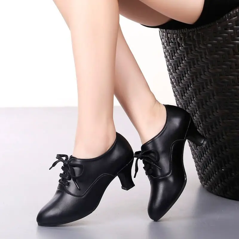 XIHAHA Salsa Dance Shoes Women Latin Dance Shoes Genuine Leather Heels Soft Bottom Modern Party Ballroom Tango Dancing Shoes