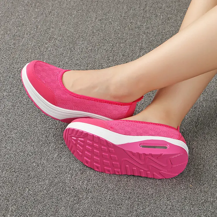 XIHAHA Casual Women's Walking Shoes Fashion Sneakers Breathable Air Cushion Woman Mesh Slip-on Shake Platform Shoes