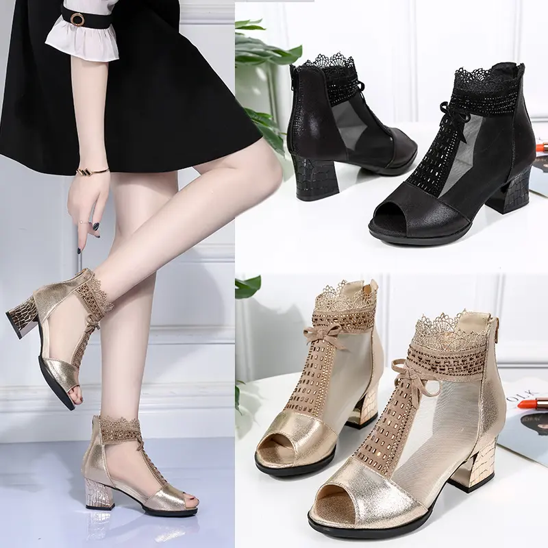 XIHAHA Women Mesh Latin Dance Shoes for Dancing Ballroom Modern Tango Salsa Women's High Heels Dance Shoes Women's Boots