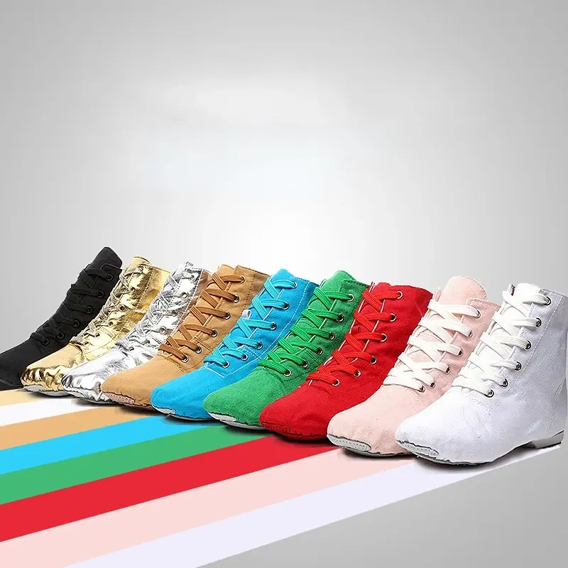XIHAHA High Gang Jazz Dance Shoes Canvas Women Girls Ballroom Modern Tango Performance Woman Practise Dancing Shoes