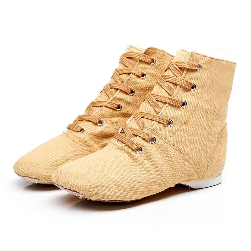 XIHAHA High Gang Jazz Dance Shoes Canvas Women Girls Ballroom Modern Tango Performance Woman Practise Dancing Shoes