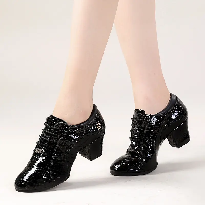XIHAHA Woman's Sneakers Latin Dance Shoes Salsa Ballroom Shoe Soft Sole Breath Genuine Leather Women Practice Dance Heel Ladies