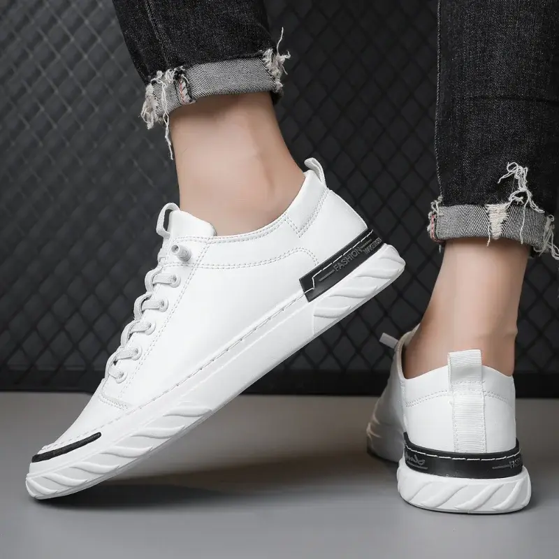 XIHAHA Fashion Soft Bottom Men Canvas Sneakers New Men's Top Board Shoes Man Ice Silk Sports Shoe PU Leather Casual Male Shoes
