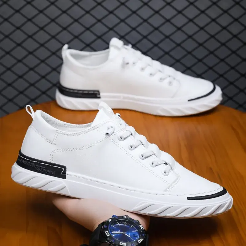 XIHAHA Fashion Soft Bottom Men Canvas Sneakers New Men's Top Board Shoes Man Ice Silk Sports Shoe PU Leather Casual Male Shoes