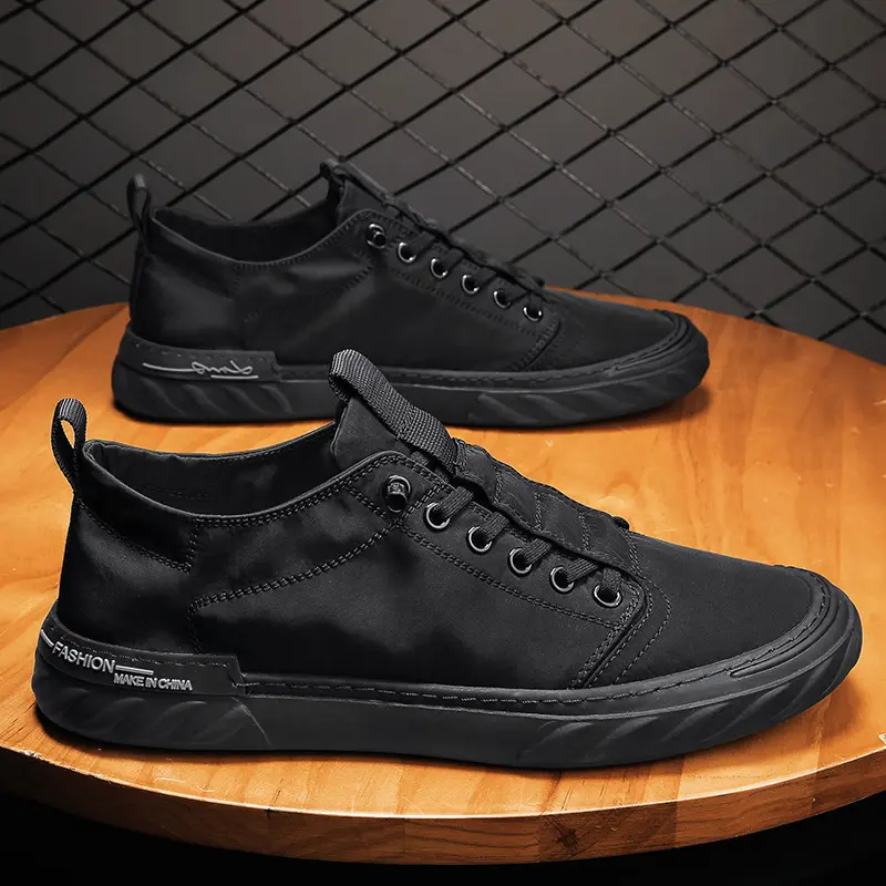 XIHAHA Fashion Soft Bottom Men Canvas Sneakers New Men's Top Board Shoes Man Ice Silk Sports Shoe PU Leather Casual Male Shoes