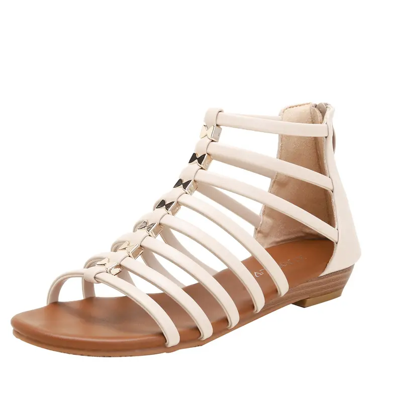 XIHAHA New Ankle Lace-up Women's ShoeS Flat Sandals Fashion Thin Strap Thick Sole Women Shoe Summer Girl Sandals Mama Shoes