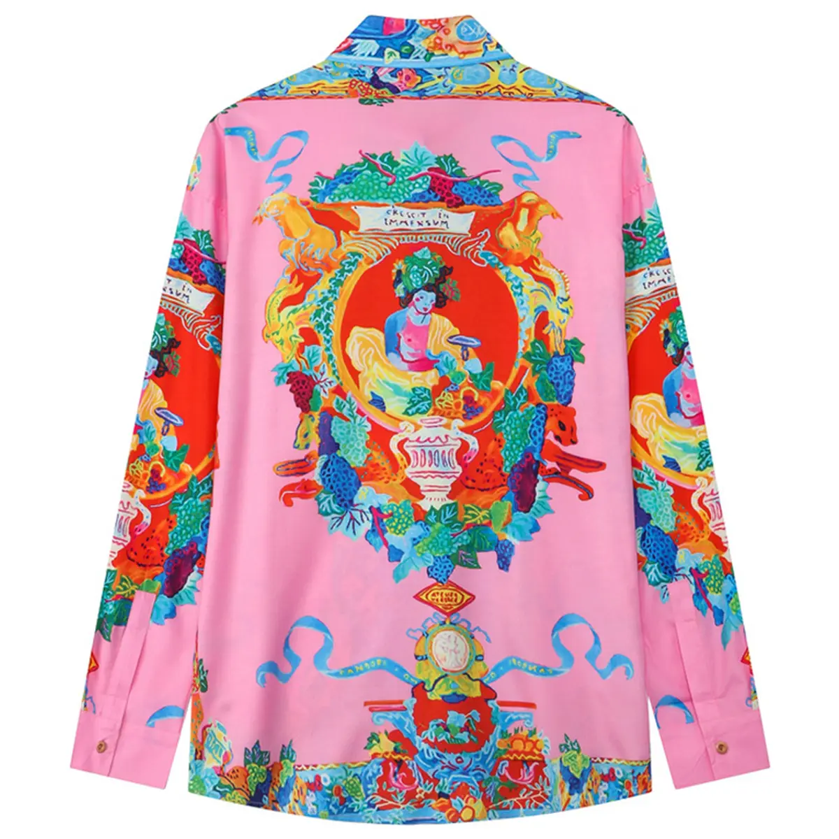 Men Fashion Button Shirts Printed Oversized Harajuku Streetwear Shirts Long Sleeve Loose Button Up Blouse for Male