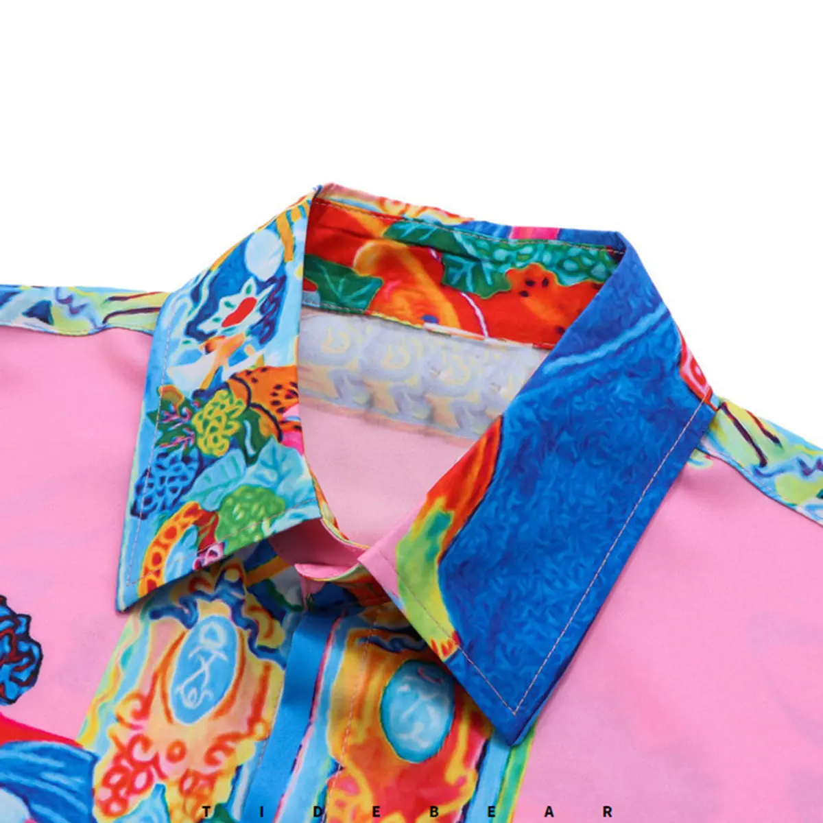 Men Fashion Button Shirts Printed Oversized Harajuku Streetwear Shirts Long Sleeve Loose Button Up Blouse for Male