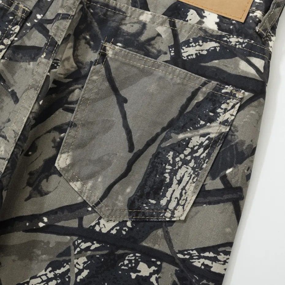 Twigs Graphic Jeans Vintage Loose Straight Denim Pants Men Streetwear Harajuku Hip Hop Baggy Jeans