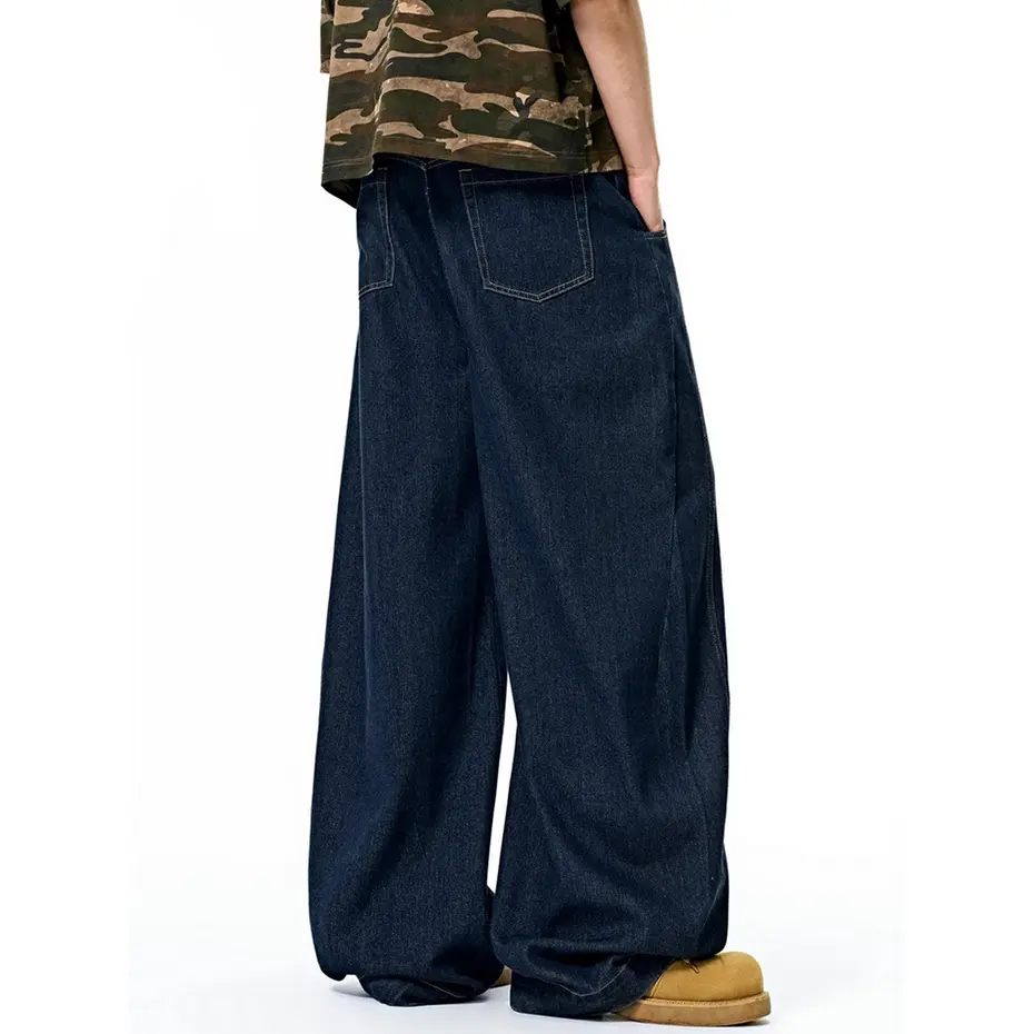 Vintage Men Baggy Jeans Wide Leg Loose Denim Pants Streetwear Harajuku Jeans Trousers