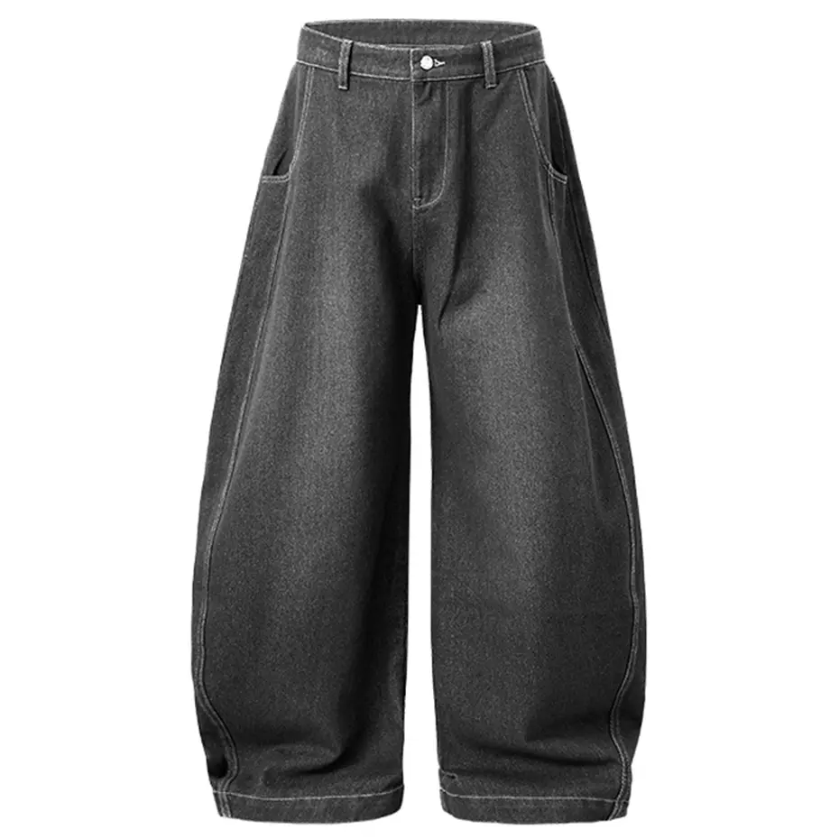 Vintage Men Baggy Jeans Wide Leg Loose Denim Pants Streetwear Harajuku Jeans Trousers